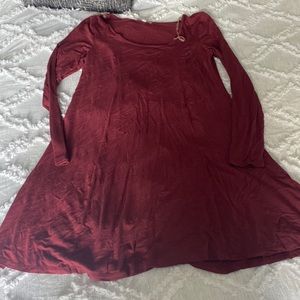 ** LOWEST PRICE ** Charlotte Russe Casual Maroon Long Sleeve Dress